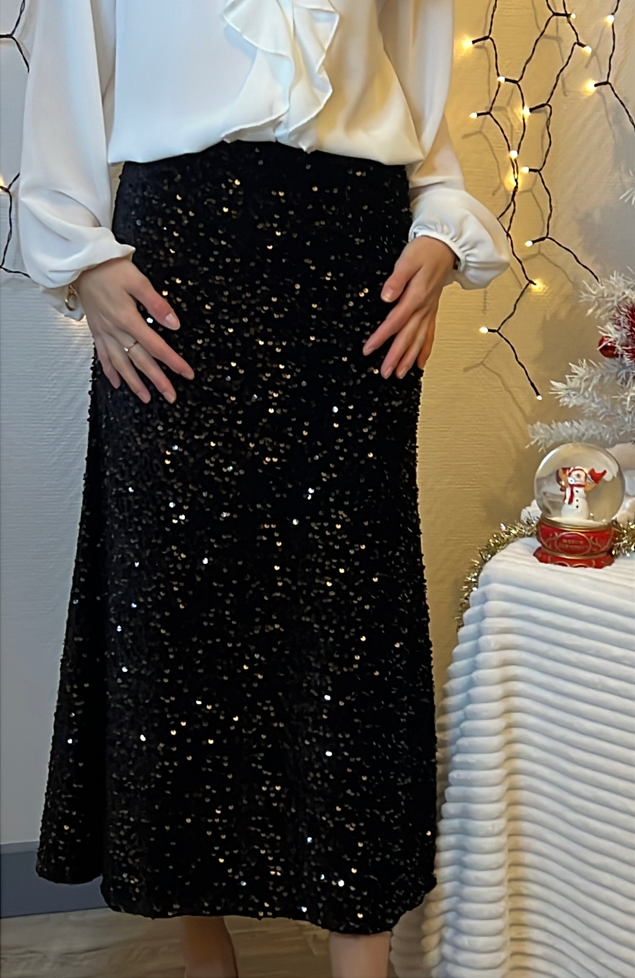 Jupe à sequins (Alina) Noir
