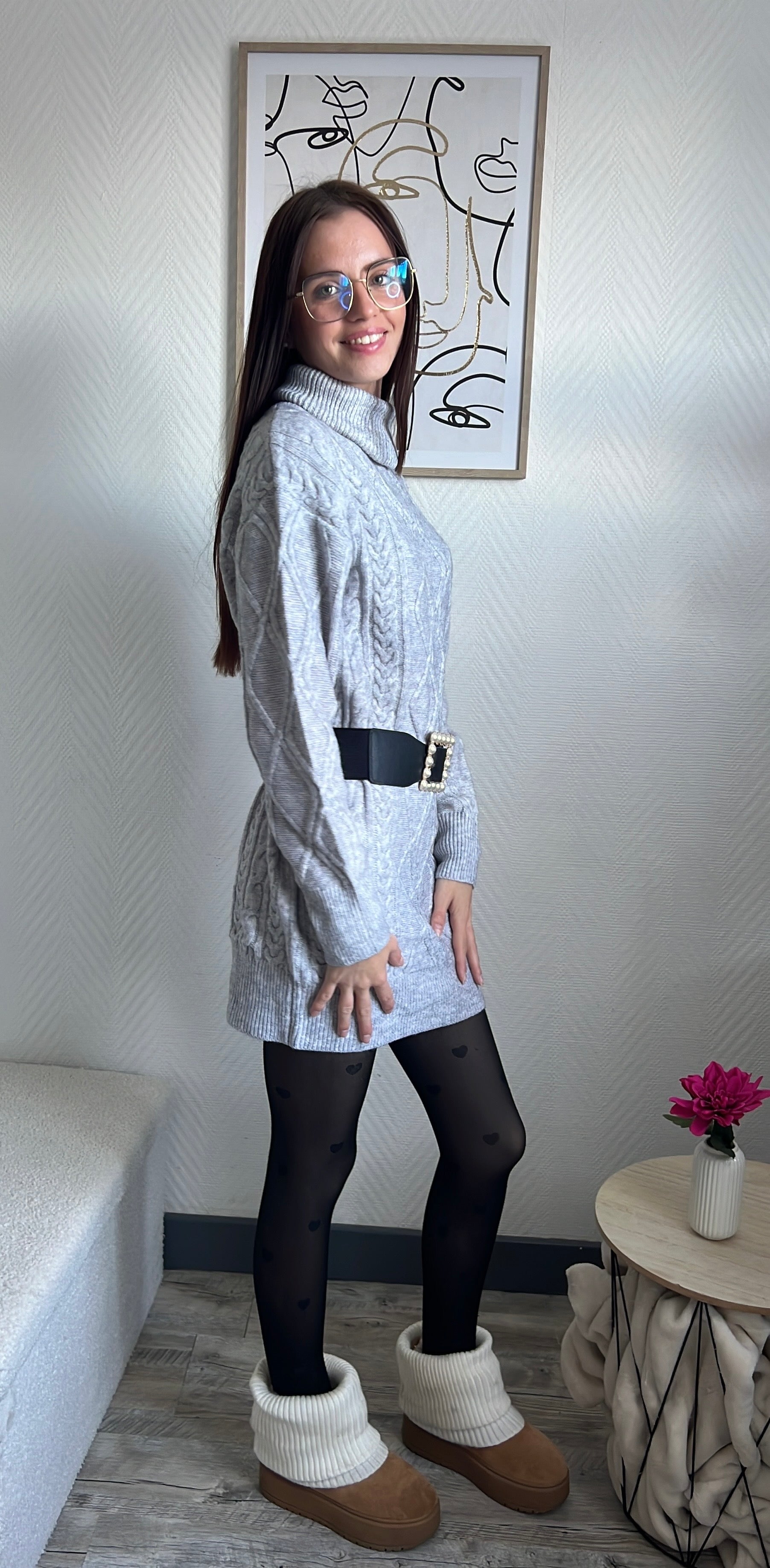 Robe en laine (Eléa) Gris