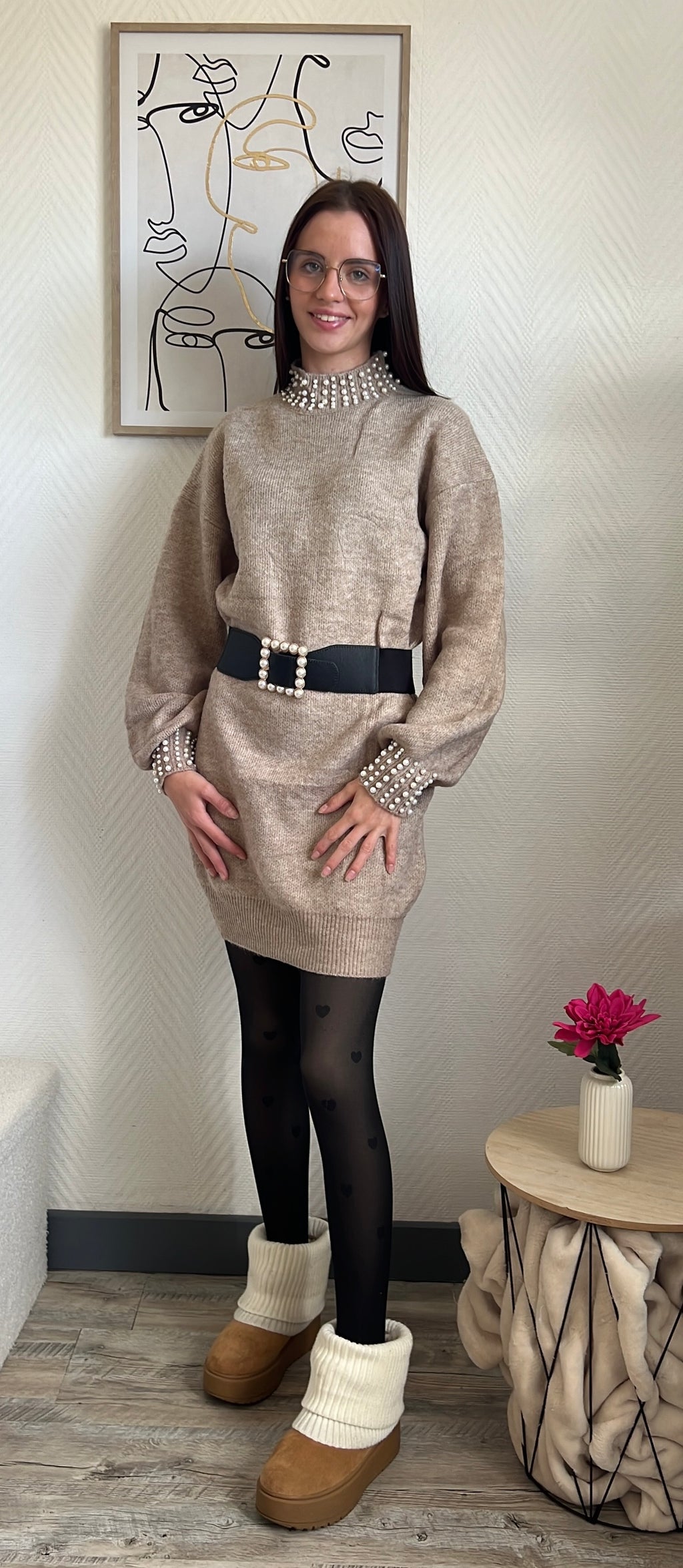 Robe en laine (Mia) Camel